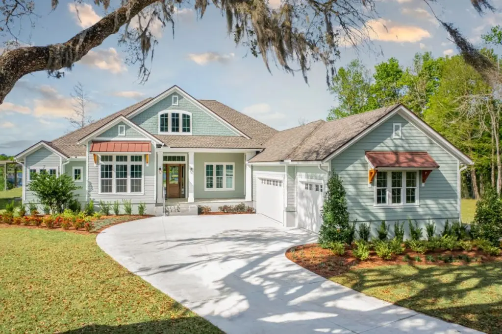 house with entrance to garage